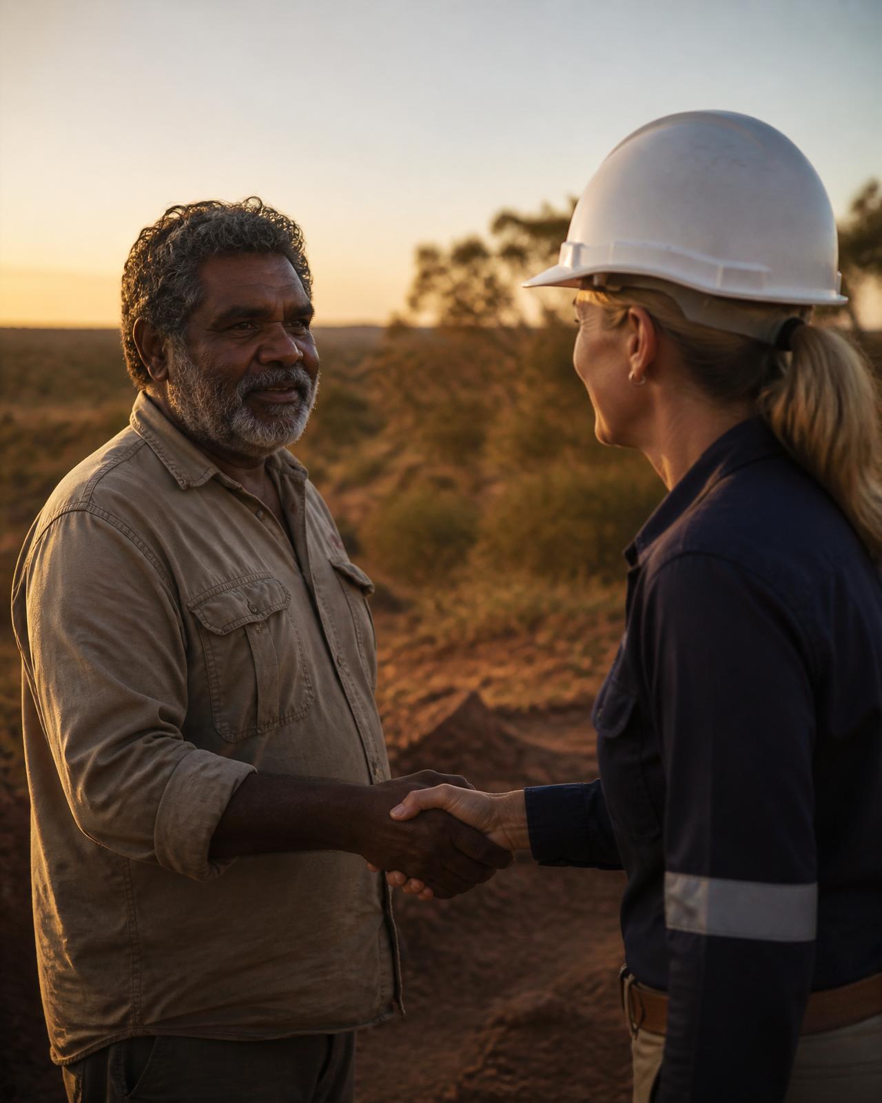 Two people in genuine conversation in a warm, considered setting